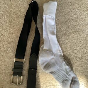 Mens baseball socks and adjustable belt